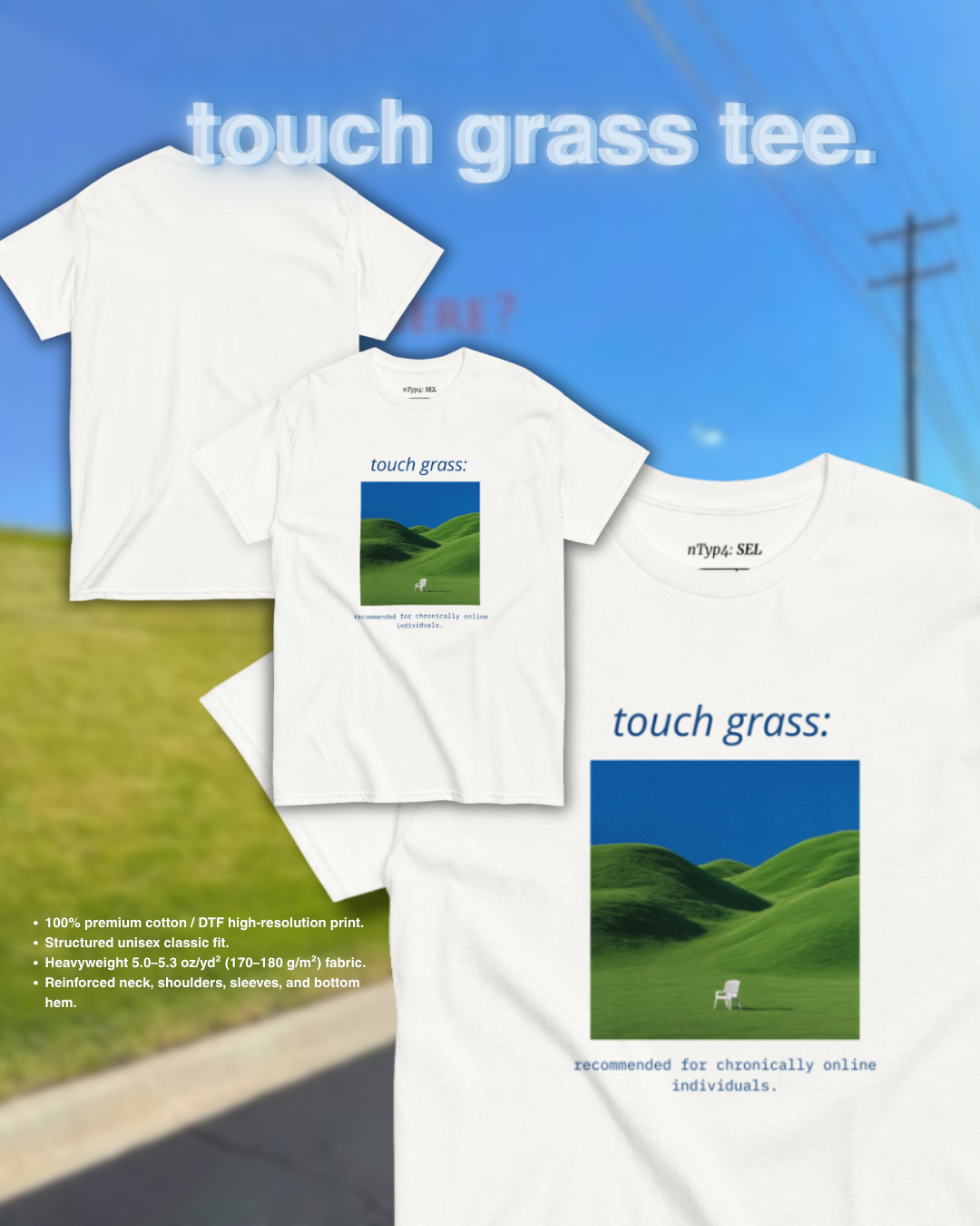 touch grass tee